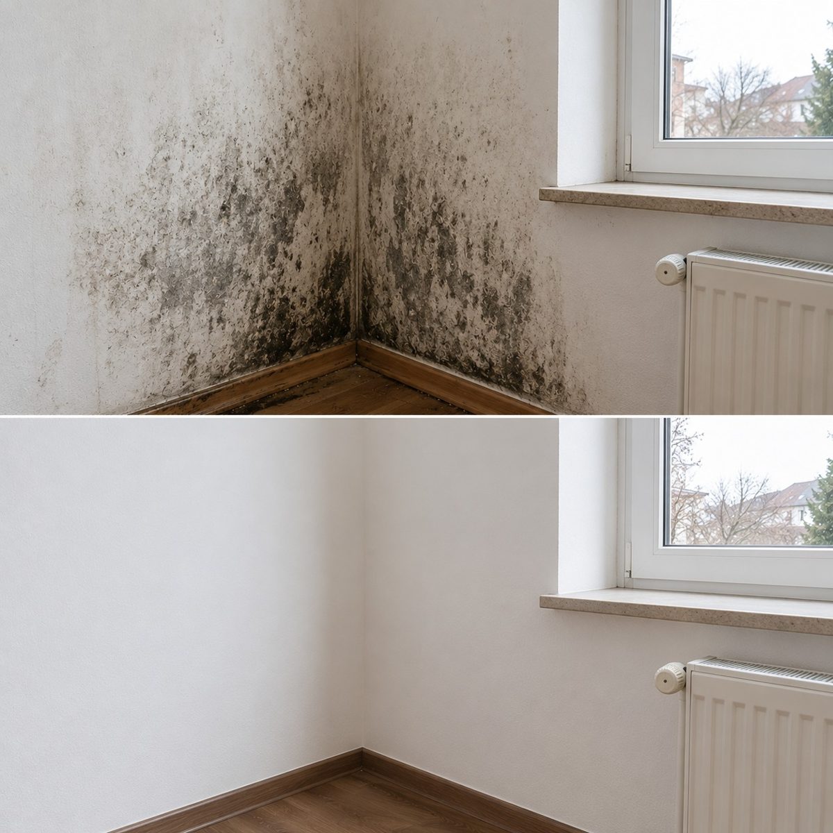 Vorher & Nachher &ndash; Schimmelsanierung | Sanierung H&A Bau GmbH